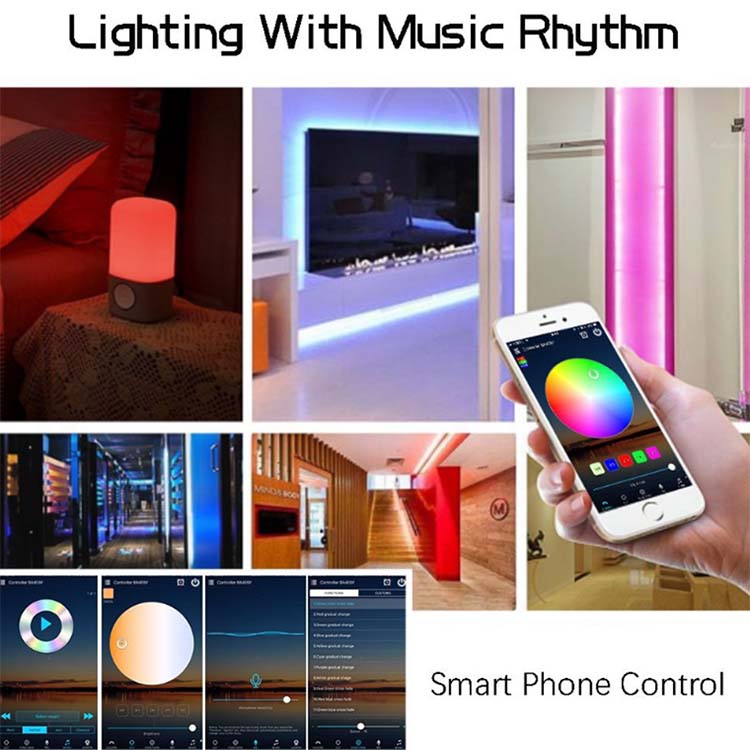 DC12V/24V RGB Bluetooth Music Smartphone APP 3 Key LED Light Controller, 20 Key IR Remote Control